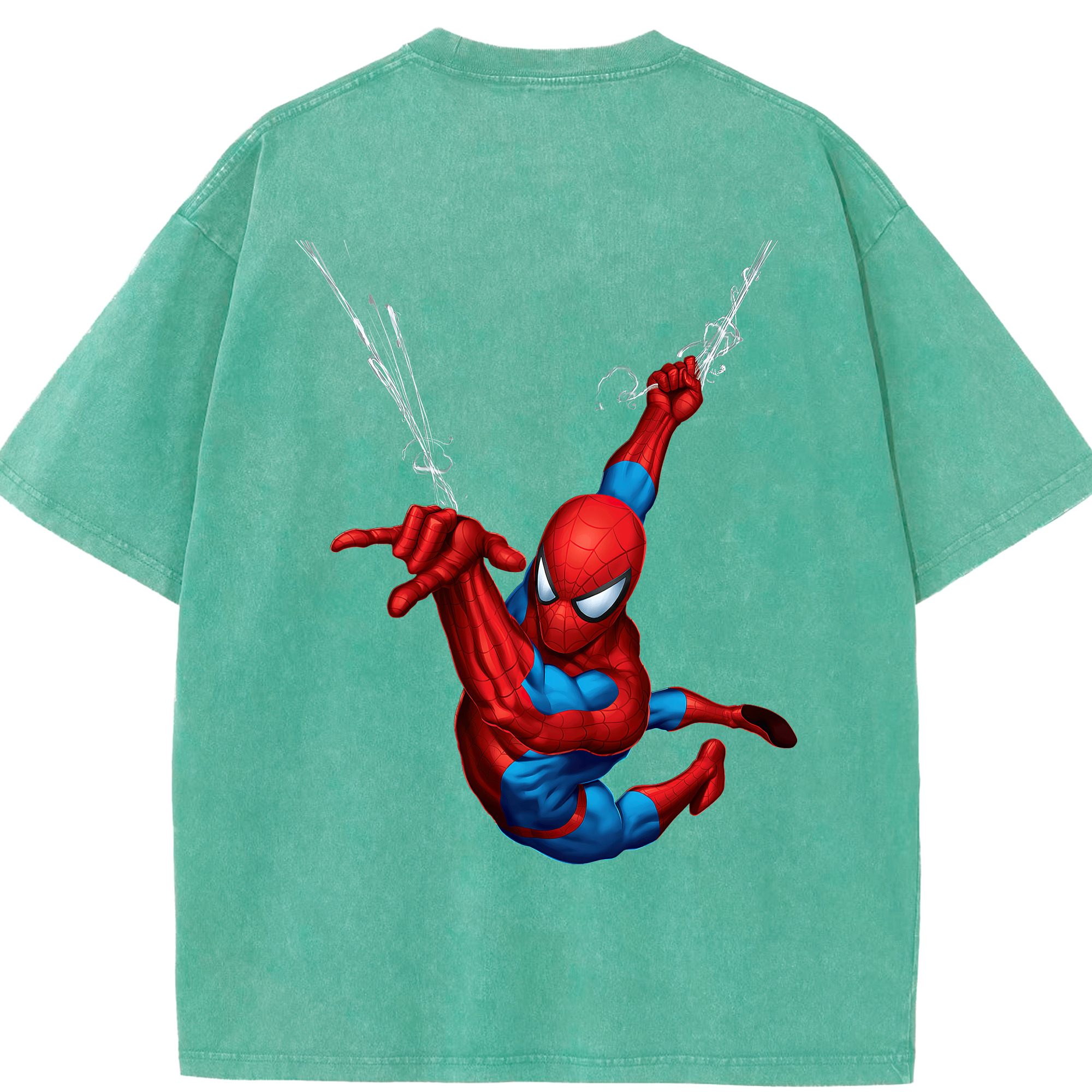 （画像用） Spider Man スパイダーマン 綿100% ヴィンテージ風 半袖Tシャツ（背面プリント）